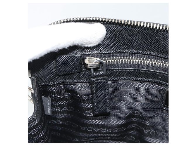 Clutch PRADA in pelle nera con dettagli argento Auth ka4774 Nero - vista 19