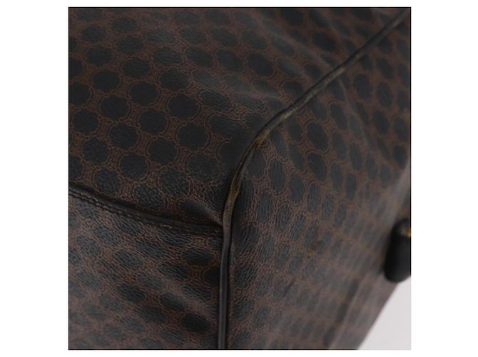 Céline Borsa Boston CELINE in tela Macadam PVC Pelle Nera Oro Auth 183367 Nero D'oro - vista 16