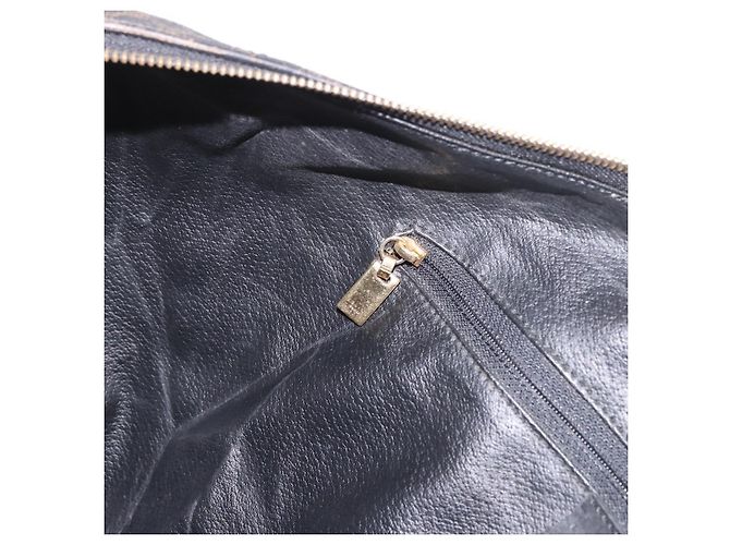 Céline Borsa Boston CELINE in tela Macadam PVC Pelle Nera Oro Auth 183367 Nero D'oro - vista 22