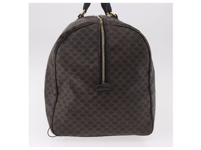 Céline Borsa Boston CELINE in tela Macadam PVC Pelle Nera Oro Auth 183367 Nero D'oro - vista 3