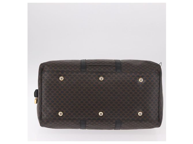 Céline Borsa Boston CELINE in tela Macadam PVC Pelle Nera Oro Auth 183367 Nero D'oro - vista 5