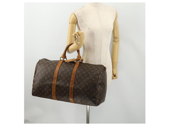 LOUIS VUITTON Borsa Boston Monogram Keepall 50 M41426 LV Auth 185731 Monogramma - vista 22
