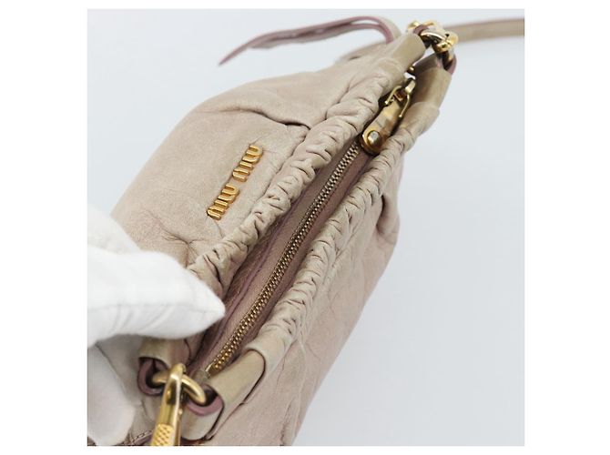 Miu Miu Schultertasche aus Leder Rosa Gold Authentisch 187662 - Ansicht 6