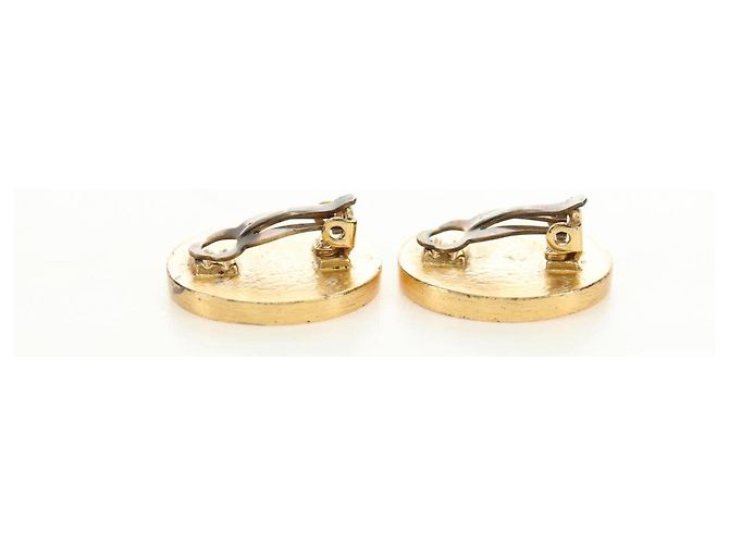 Orecchini CHANEL metallo Gold Tone CC Auth 180939M - vista 15