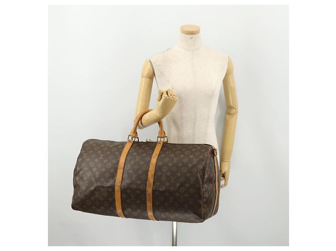 LOUIS VUITTON Monogram Keepall Bandouliere 55 Borsa Boston M41414 LV Auth 183970 Monogramma - vista 23
