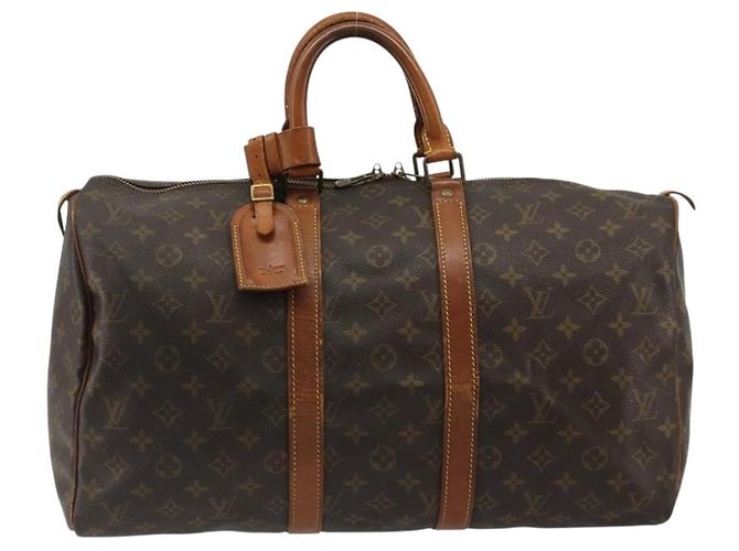 LOUIS VUITTON Monogram Keepall 50 Boston Bag M41426 LV Auth 183845 Monogramma - vista 13