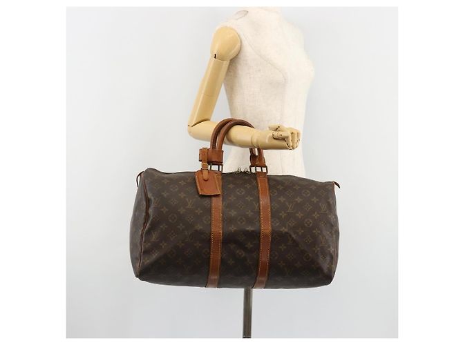 LOUIS VUITTON Monogram Keepall 50 Boston Bag M41426 LV Auth 183845 Monogramma - vista 23