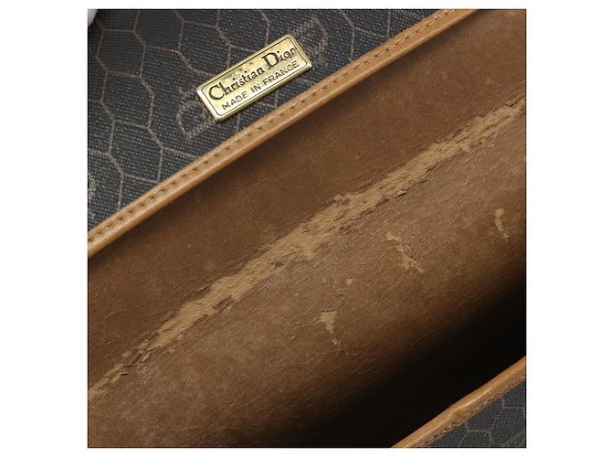 Borsa a Spalla Christian Dior Honeycomb Canvas PVC Nero Oro Auth 186880 D'oro - vista 10