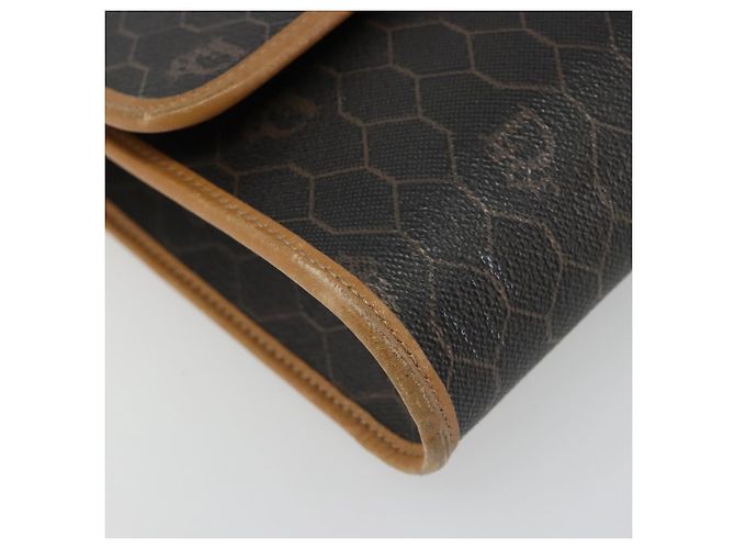 Borsa a Spalla Christian Dior Honeycomb Canvas PVC Nero Oro Auth 186880 D'oro - vista 14