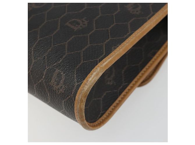 Borsa a Spalla Christian Dior Honeycomb Canvas PVC Nero Oro Auth 186880 D'oro - vista 15