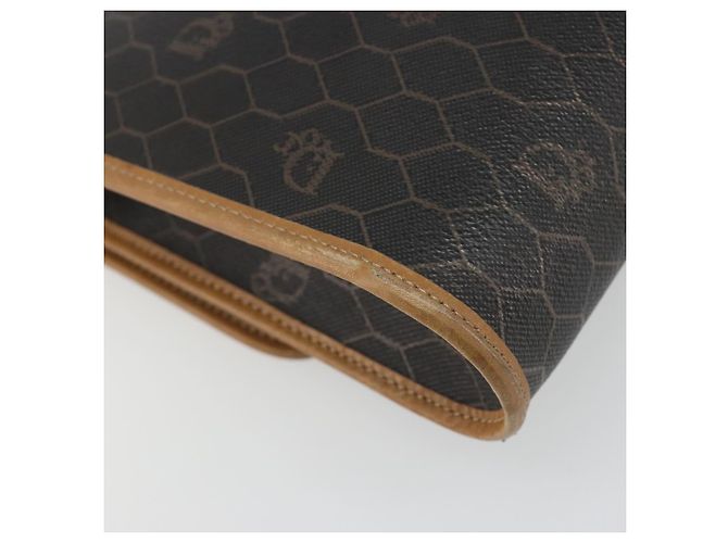 Borsa a Spalla Christian Dior Honeycomb Canvas PVC Nero Oro Auth 186880 D'oro - vista 16