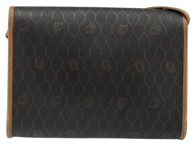 Borsa a Spalla Christian Dior Honeycomb Canvas PVC Nero Oro Auth 186880 D'oro - vista 2