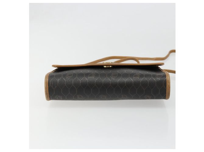 Borsa a Spalla Christian Dior Honeycomb Canvas PVC Nero Oro Auth 186880 D'oro - vista 5