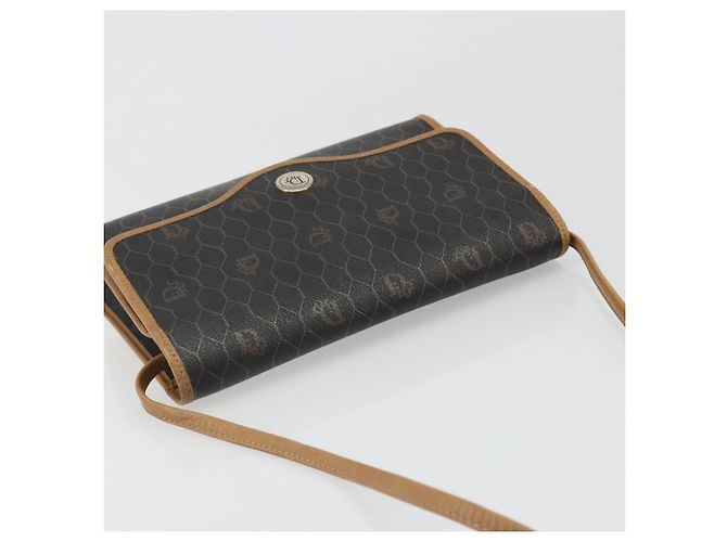 Borsa a Spalla Christian Dior Honeycomb Canvas PVC Nero Oro Auth 186880 D'oro - vista 6