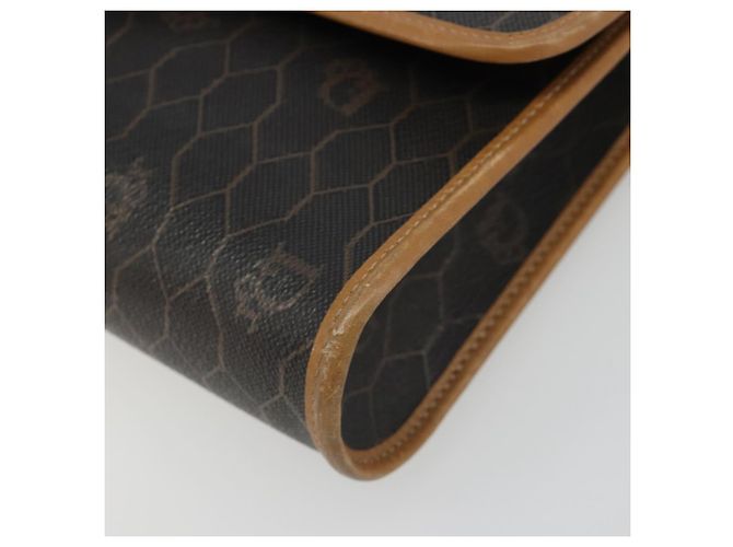 Borsa a Spalla Christian Dior Honeycomb Canvas PVC Nero Oro Auth 186880 D'oro - vista 9