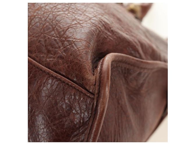 BALENCIAGA Borsa Giant Part-Time in pelle 2way Marrone Oro 173082 Auth 185300SM - vista 20