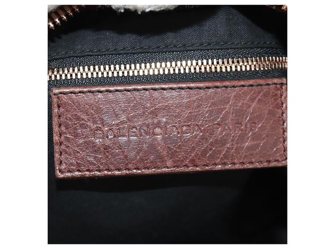 BALENCIAGA Borsa Giant Part-Time in pelle 2way Marrone Oro 173082 Auth 185300SM - vista 24