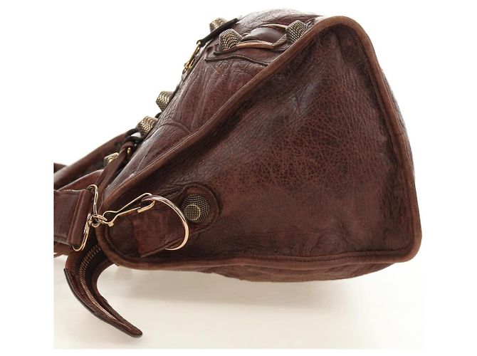 BALENCIAGA Borsa Giant Part-Time in pelle 2way Marrone Oro 173082 Auth 185300SM - vista 3