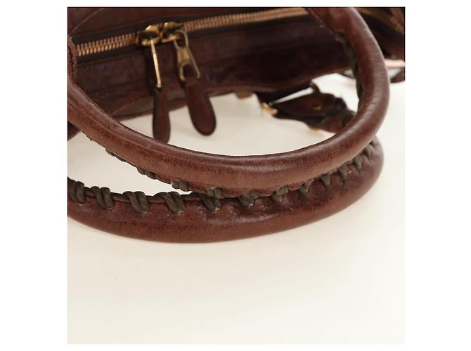 BALENCIAGA Borsa Giant Part-Time in pelle 2way Marrone Oro 173082 Auth 185300SM - vista 8