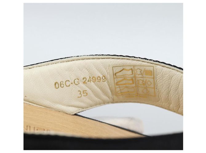 CHANEL COCO Mark Beach Sandalen Holz Beige CC Authentisch 186134M - Ansicht 11