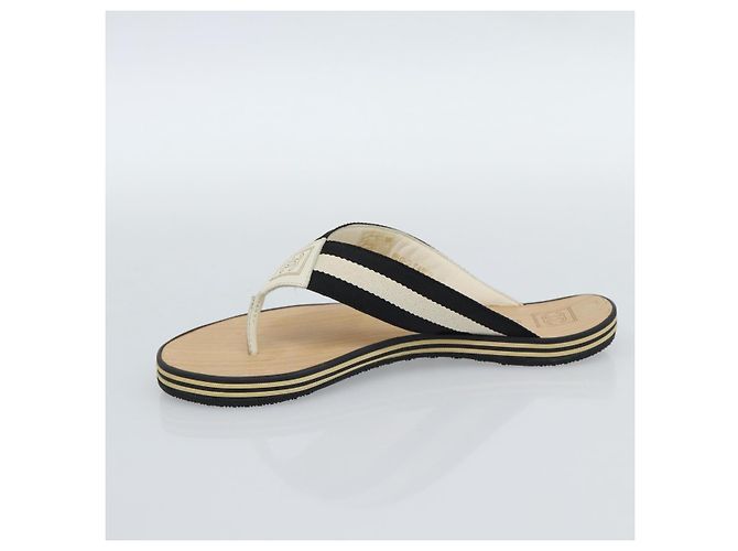 CHANEL COCO Mark Beach Sandalen Holz Beige CC Authentisch 186134M - Ansicht 12