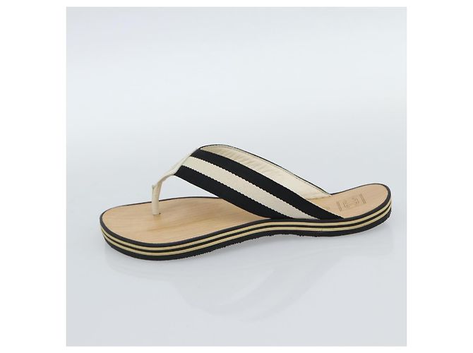 CHANEL COCO Mark Beach Sandalen Holz Beige CC Authentisch 186134M - Ansicht 5