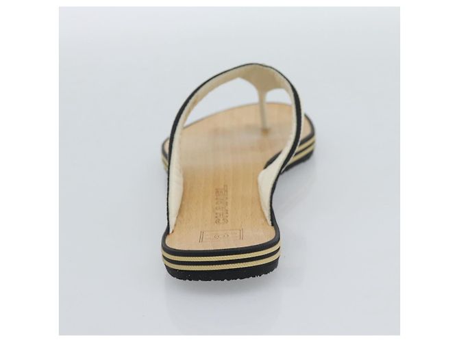 CHANEL COCO Mark Beach Sandalen Holz Beige CC Authentisch 186134M - Ansicht 7