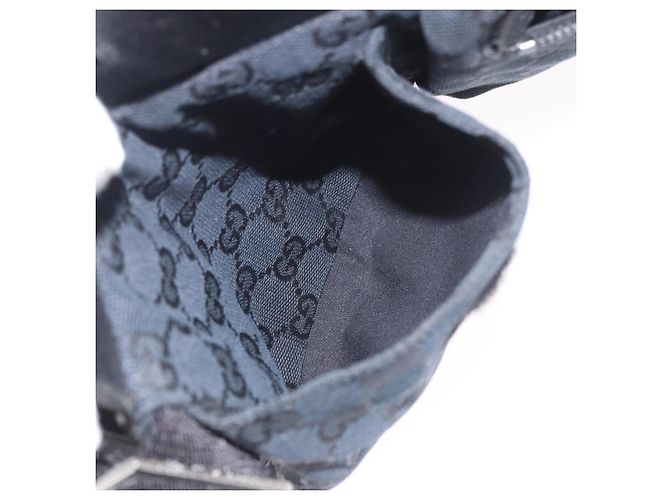 Marsupio GUCCI GG Canvas Nero Argento 28566 Auth 185976 - vista 11