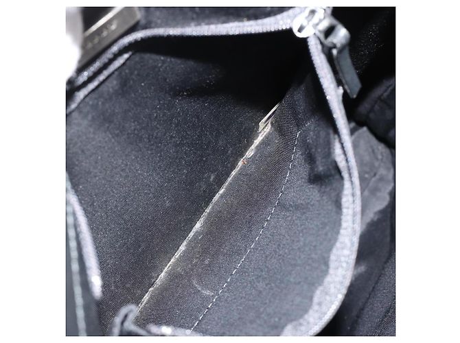 Borsa Tote BURBERRY in pelle nera con dettagli argento Auth 187340 Nero - vista 12