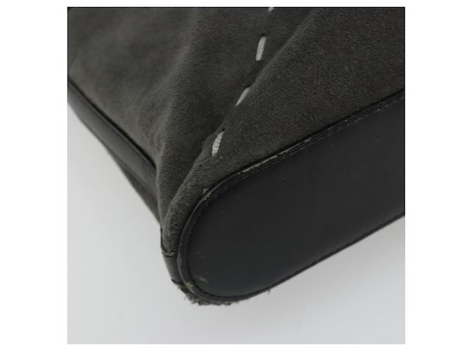 Borsa Tote BURBERRY in pelle nera con dettagli argento Auth 187340 Nero - vista 14