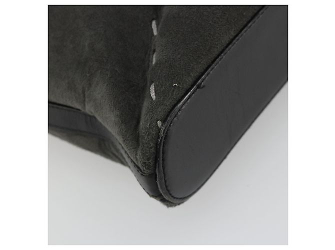 Borsa Tote BURBERRY in pelle nera con dettagli argento Auth 187340 Nero - vista 16