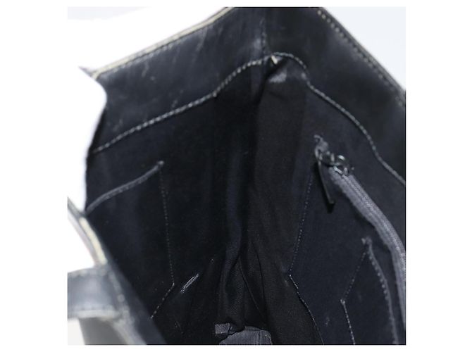 Borsa Tote BURBERRY in pelle nera con dettagli argento Auth 187340 Nero - vista 18