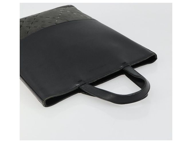 Borsa Tote BURBERRY in pelle nera con dettagli argento Auth 187340 Nero - vista 6