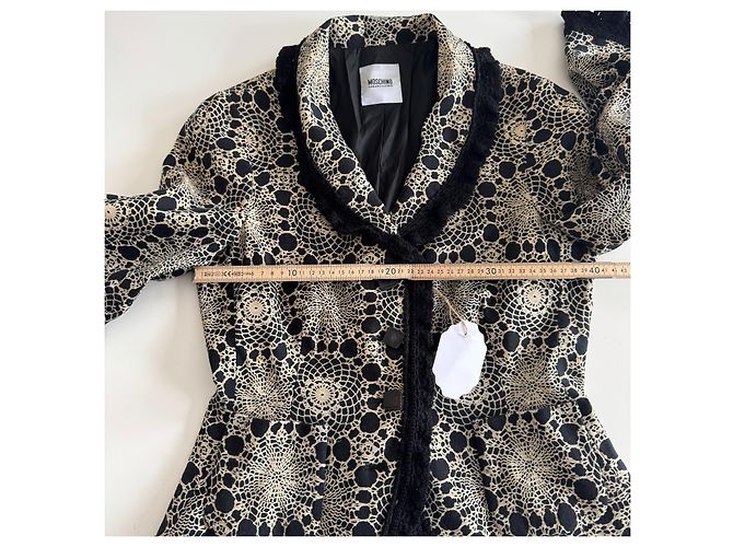 Giacca Moschino Cheap and Chic nera e beige con bordi in pizzo Nero - vista 11