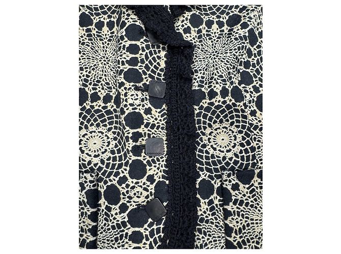 Giacca Moschino Cheap and Chic nera e beige con bordi in pizzo Nero - vista 4