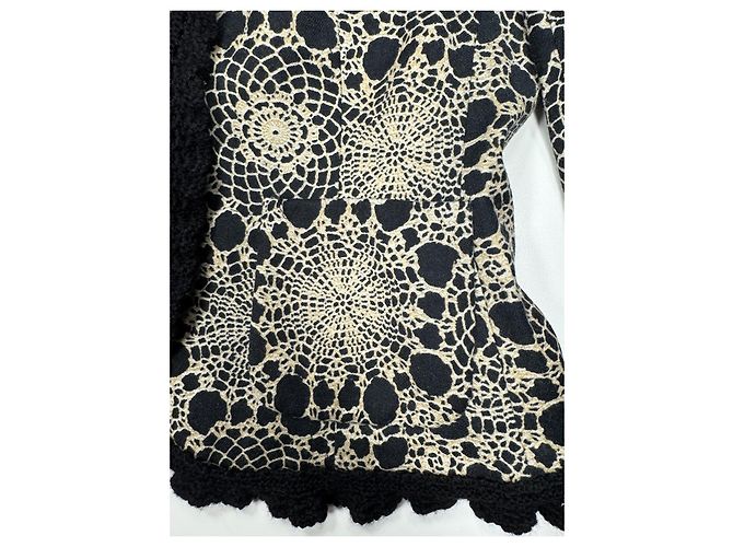 Giacca Moschino Cheap and Chic nera e beige con bordi in pizzo Nero - vista 6