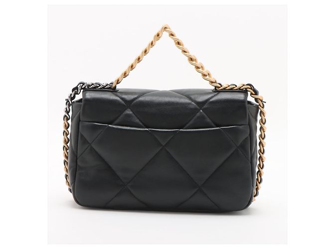 CHANEL 19 Medium gesteppte Lammleder Handtasche Schwarz - Ansicht 2