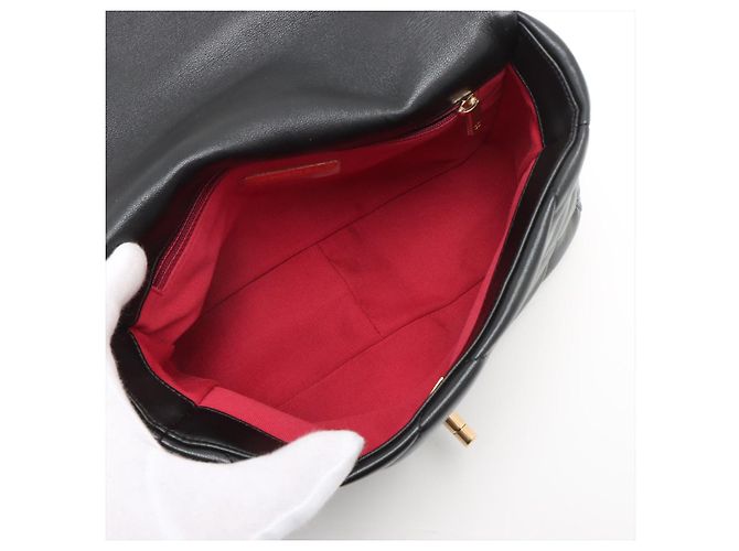 CHANEL 19 Medium gesteppte Lammleder Handtasche Schwarz - Ansicht 9