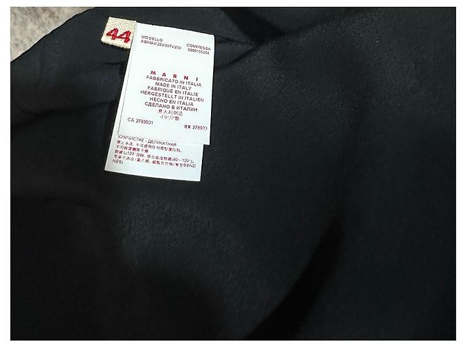 Marni Vestido midi estampado abstracto de seda Castaño Negro Rosa Azul - vista 8
