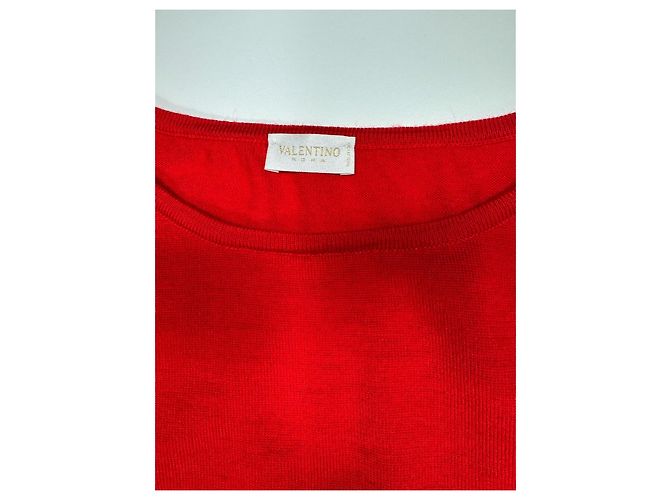 Top de punto rojo Valentino con puños plisados Roja - vista 5