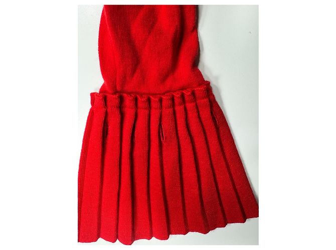 Top de punto rojo Valentino con puños plisados Roja - vista 8