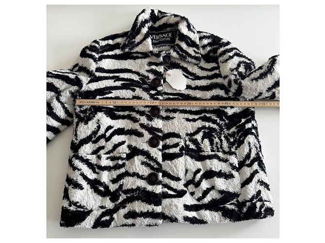 Webra-Print Kunstpelzjacke Versace Jeans Couture Schwarz Weiß Zebra-druck - Ansicht 14