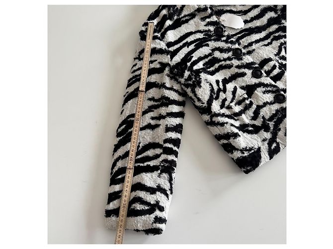 Webra-Print Kunstpelzjacke Versace Jeans Couture Schwarz Weiß Zebra-druck - Ansicht 16