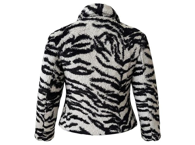 Webra-Print Kunstpelzjacke Versace Jeans Couture Schwarz Weiß Zebra-druck - Ansicht 2