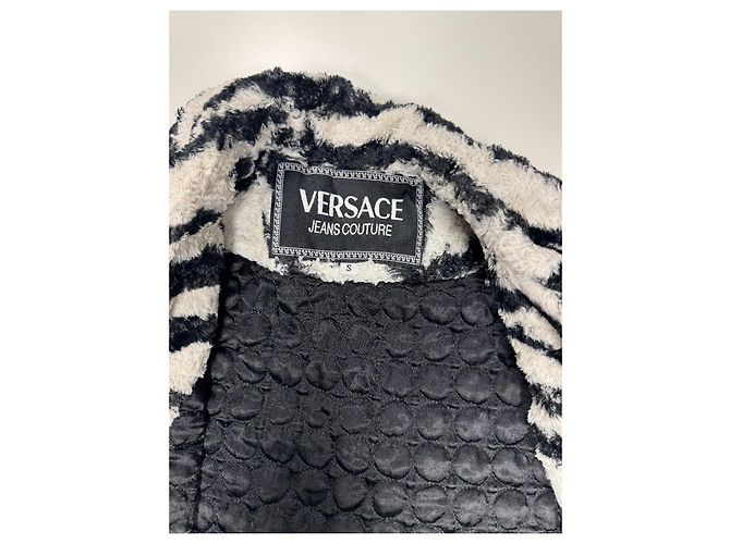 Webra-Print Kunstpelzjacke Versace Jeans Couture Schwarz Weiß Zebra-druck - Ansicht 3