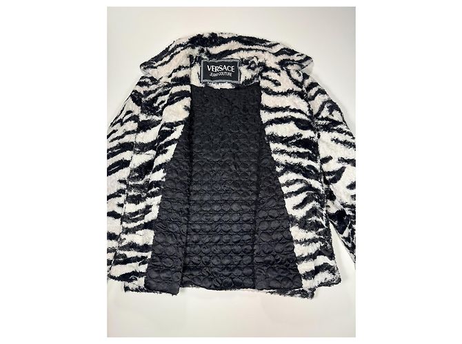 Webra-Print Kunstpelzjacke Versace Jeans Couture Schwarz Weiß Zebra-druck - Ansicht 4