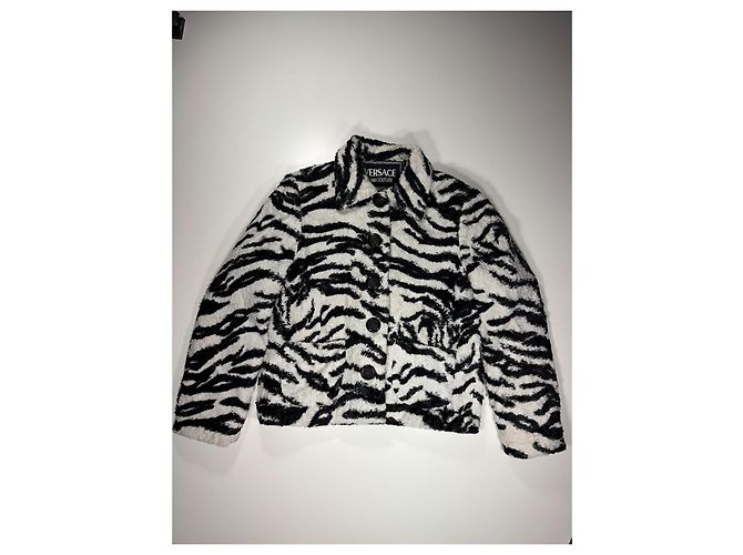 Webra-Print Kunstpelzjacke Versace Jeans Couture Schwarz Weiß Zebra-druck - Ansicht 6