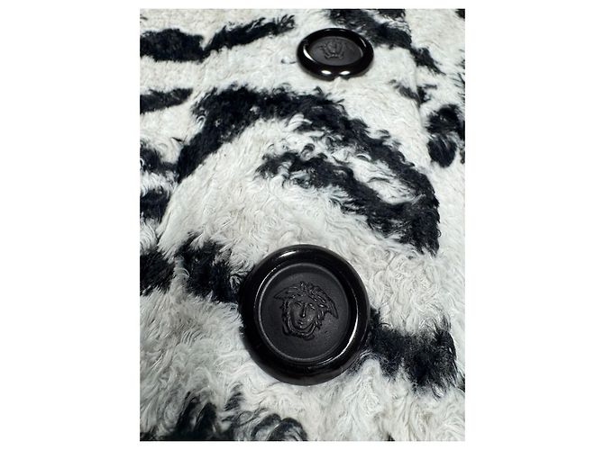 Webra-Print Kunstpelzjacke Versace Jeans Couture Schwarz Weiß Zebra-druck - Ansicht 7
