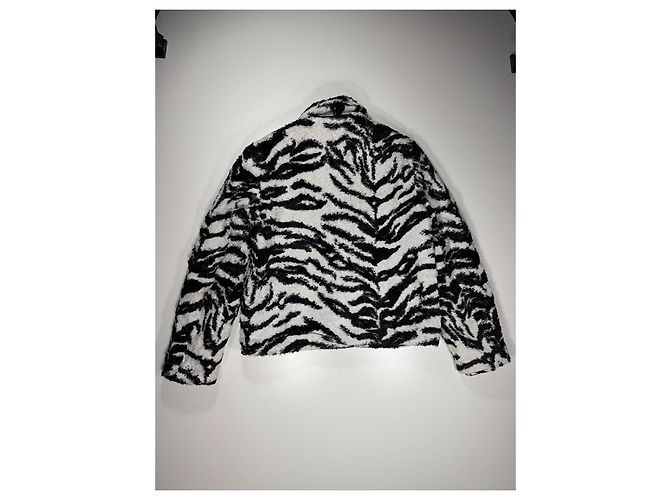 Webra-Print Kunstpelzjacke Versace Jeans Couture Schwarz Weiß Zebra-druck - Ansicht 9