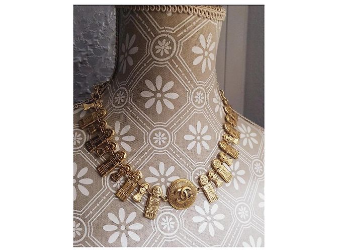 Collana Chanel Vintage Placcata Oro Modello Bizantino D'oro - vista 10